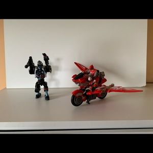 Bandai 2002 and 2004 Red Power Ranger Transformer